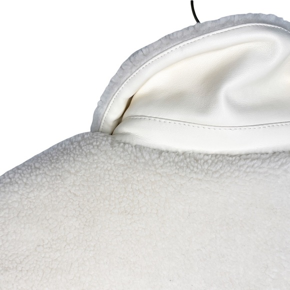 REBECCA MINKOFF NWT Teddy Sherpa Snap Front Coat Size Medium in Plush Cream - Picture 12 of 16